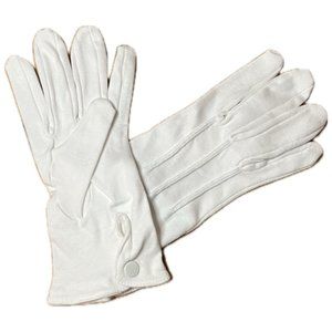 New With Tags - White Military Gloves with Snap